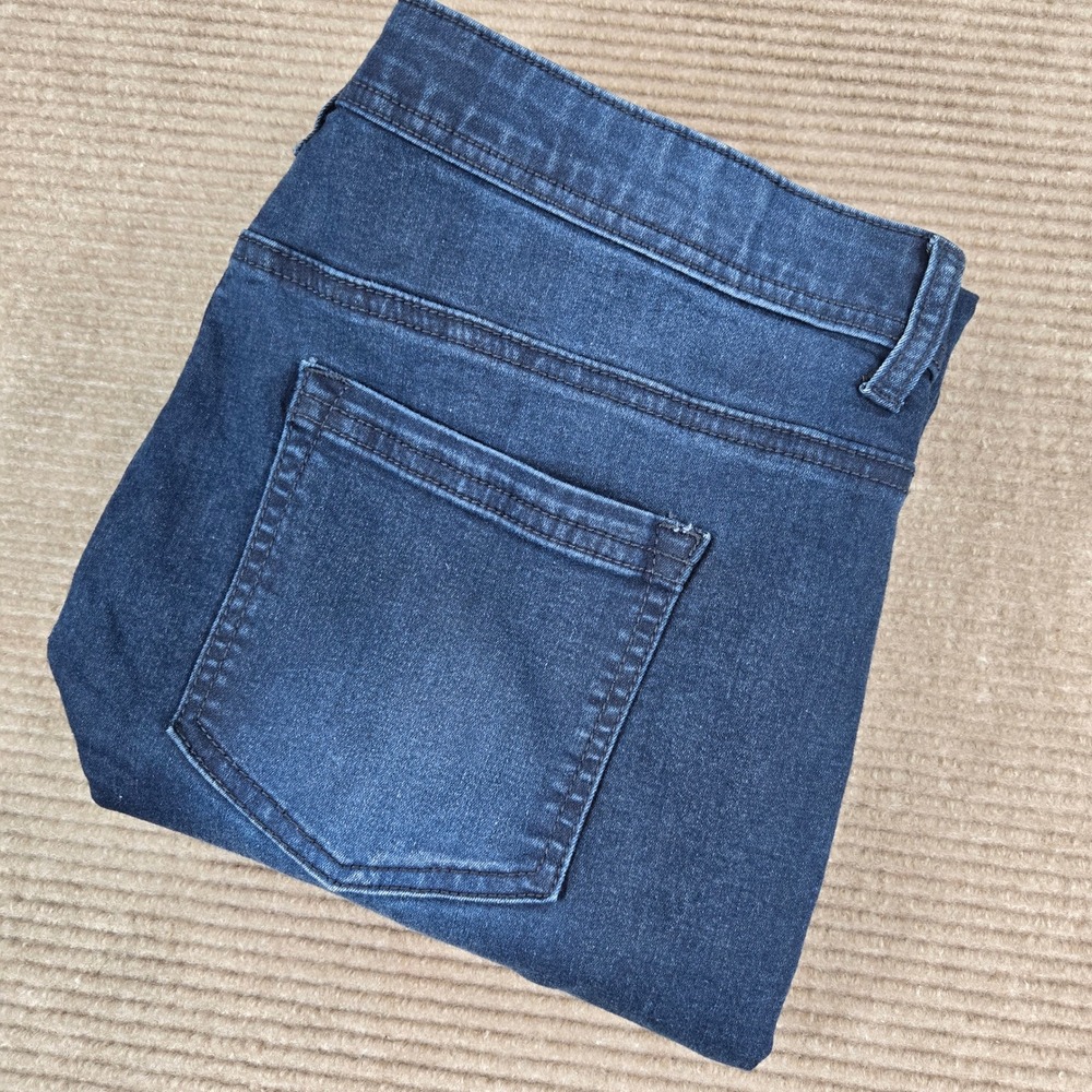 DG2 by Diane Gilman Womens LT Blue Dark Wash Stretch Pull On Straight Leg Jeans